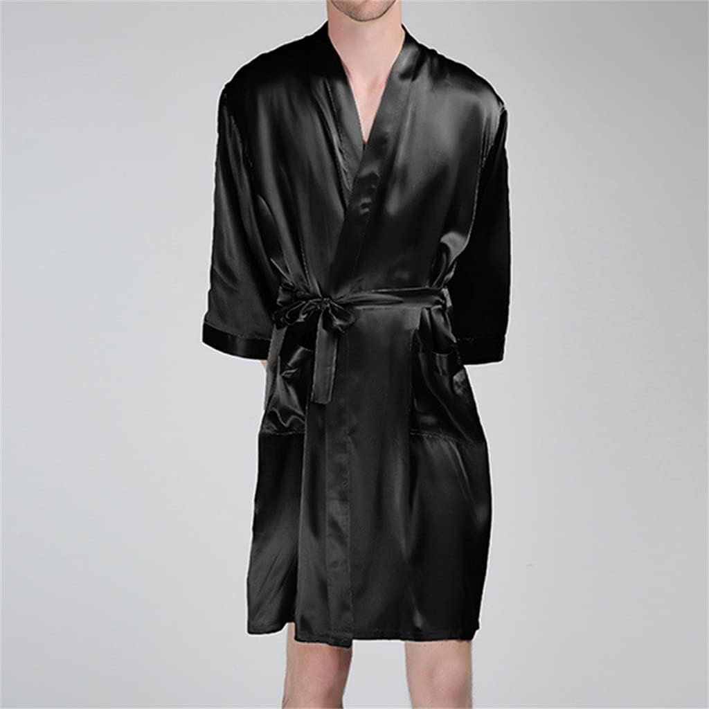 Bathrobe Men's Pajamas Thin Bathrobes Spring and Men's Comfortable Casual Homewear