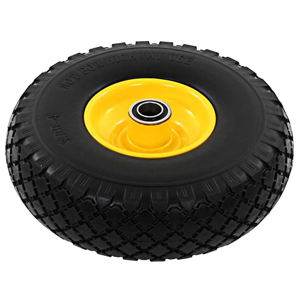 Sackkarrenräder 2 Stk. Vollgummireifen 3.00-4 260x85 mm Pannensicher Ersatzräder für Bollerwagen Transportwagen