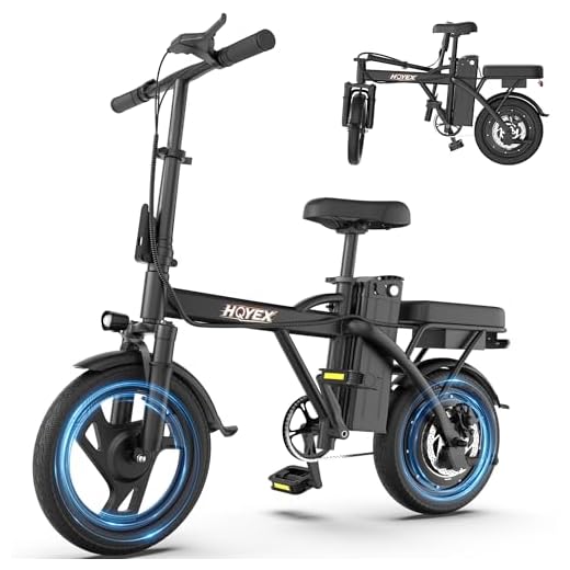 HQYEX Electric Bike for Adults 14" Mini Foldable Ebike 48V 432Wh Battery