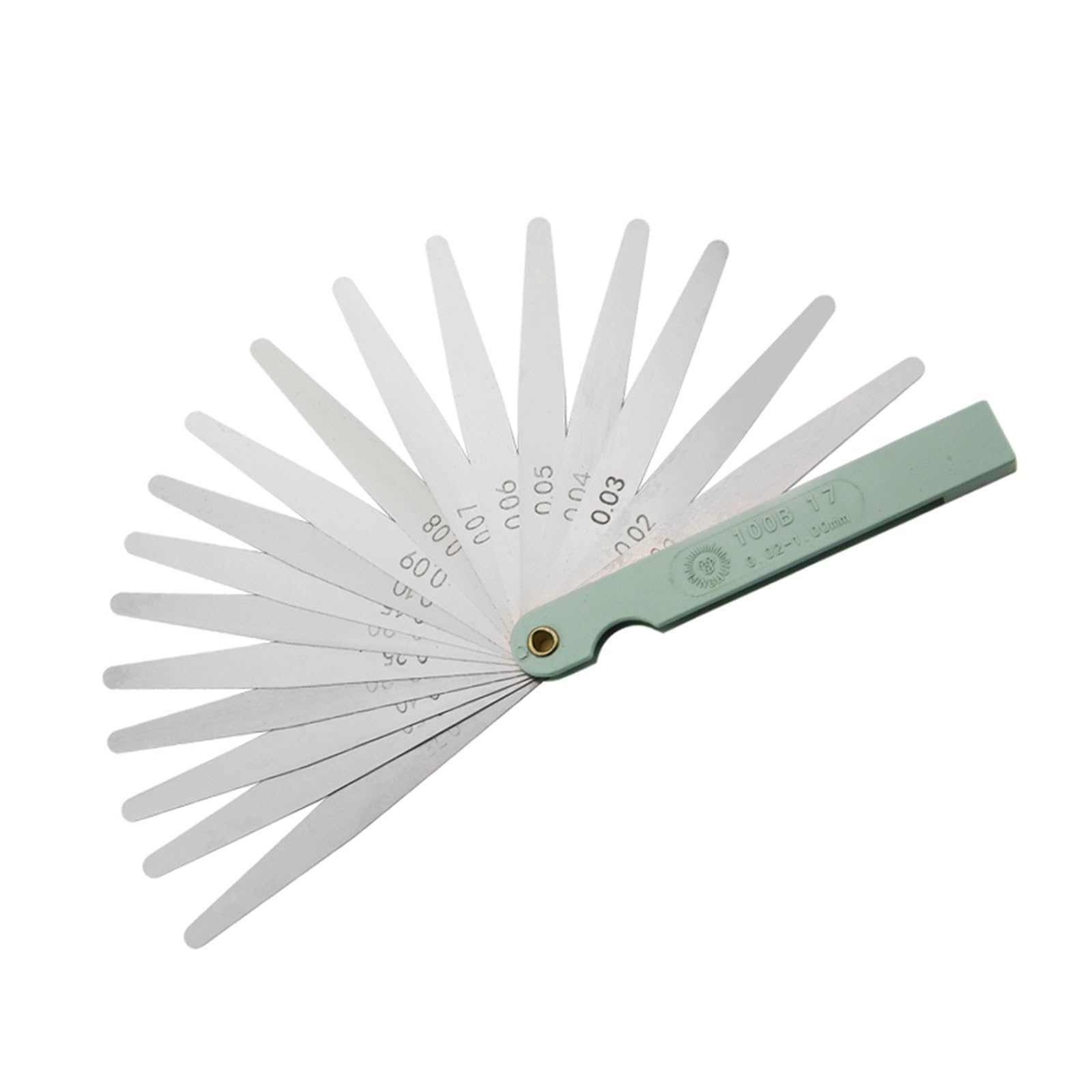Cfwwsaq Steel And Plastics Feeler Gauges, 100B17 Feeler Gauge Metric Size 0.02-1Mm Thickness Gauge Set Valves Foliage Of Valves Gap For Measurement Probe Gap(Steel And Plastics)