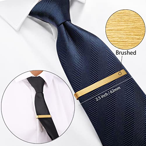 2.5 Inch Tie Clips For Men's Tie (3''-3.25'') In Gift Box, Tie Bar & Pins Set For Larger Width Necktie In Black Red White Blue Color, Suitable For Wedding Anniversary Valentine's Day Christmas Party #TOP1