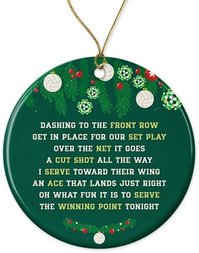 Adorno redondo de cerámica de voleibol, Jingle All The Way - Adorno de Navidad - Adorno de vacaciones - Regalo de entrenador de voleibol - Adorno de Adorno redondo de cerámica de voleibol, Jingle All The Way - Adorno de Navidad - Adorno de vacaciones - Regalo de entrenador de voleibol - Adorno de