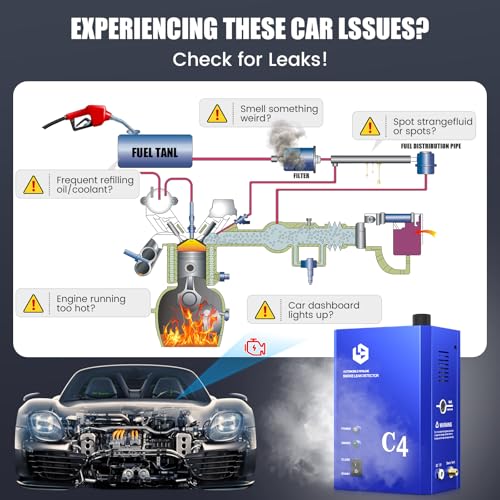 Smoke Machine Automotive Leak Detector, Smoke Machine Leak Tester for All 12V DC Vehicles in Vacuum,Fuel Diagnostic Pipe System,Built-in Air Pump (Oil Not Included) by TUIREL - Image 4