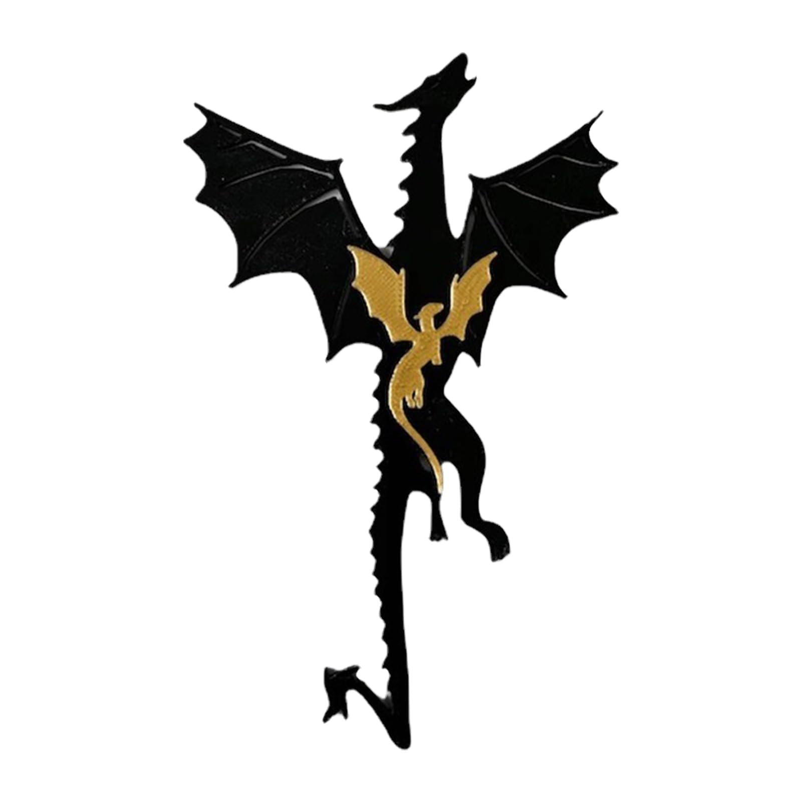 Shuangliao Dragon Bookmark, I Will Not Die Todays Swordes Bookmark, Black and Gold Dragons with Sun and Clouds Bookmark, Stationery Supplies, Book Accessories for Book Lovers, Friends and Families