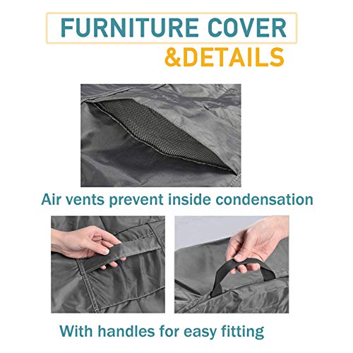 image for AKEfit 100% Waterproof Patio Furniture Cover, Fits 8-12 Seat, Anti-UV 