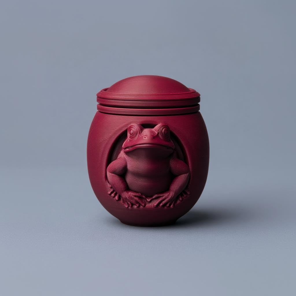 Urna per ceneri a forma di rana, con stampa 3D, ricordo commemorativo per qualsiasi animale domestico, decorazione scultorea moderna, urna per cremazione, regalo per la perdita di animali domestici