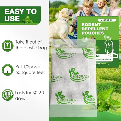 image for Migdracy Rodent Repellent Pouches, 10Pcs Peppermint Oil to Repel Mice 