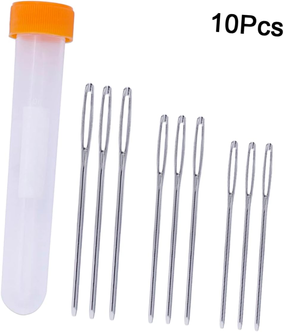 OFFIGAM 9PCS Large Eye Blunt Stitch Needles for Embroidery and Sewing Blunt Tip Yarn Needles with Bottle for Cross Stitch and Knitting for Crafting and DIY Projects