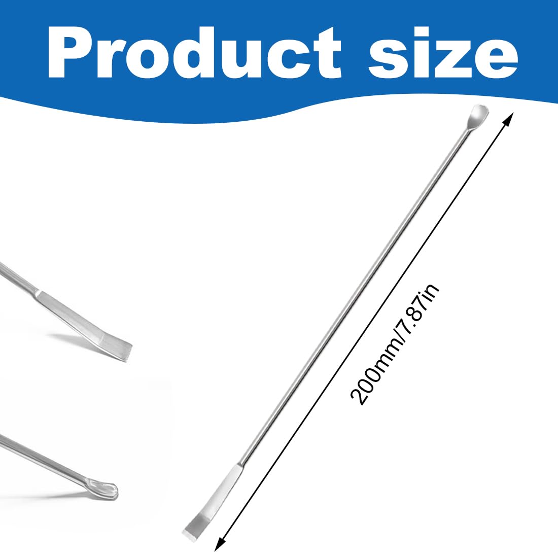 Cuillères de laboratoire, 2 pièces Cuillère à Micro-échantillons de laboratoire en acier inoxydable 20 cm Micro spatule à Double extrémité pour et réactifs (argent)
