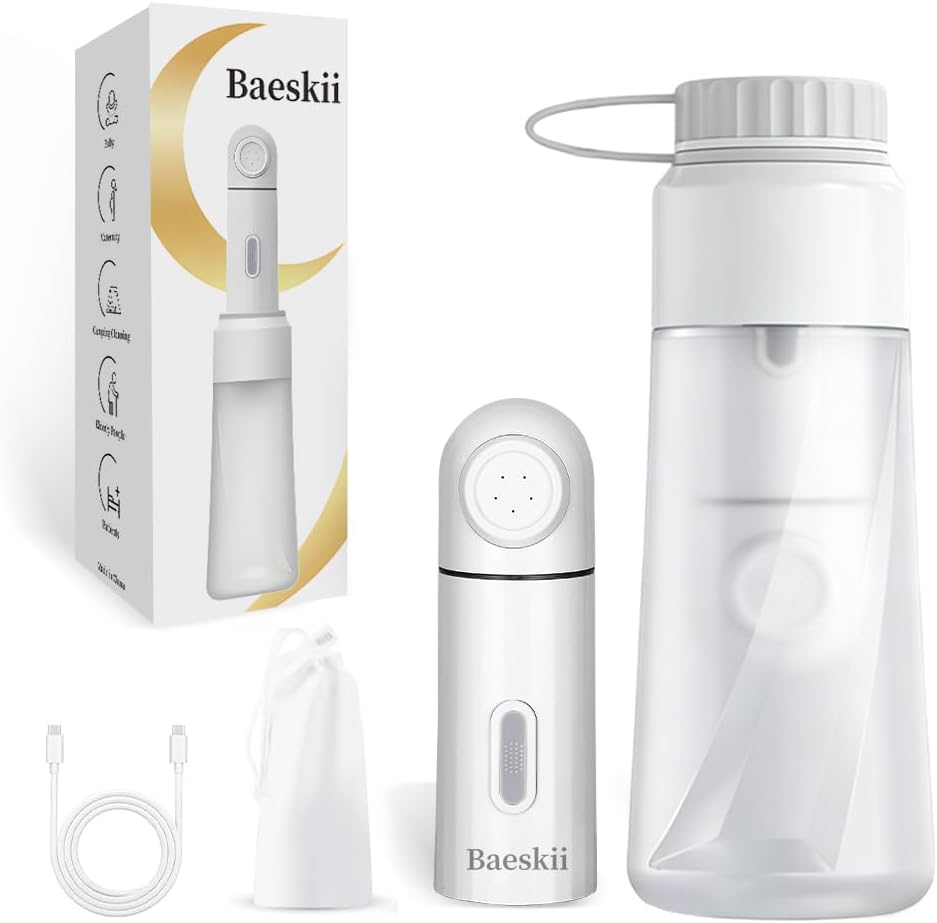 Baeskii Premium Portable Bidet With 350ml Reservoir, High Pressure USB-Type C Electric Rechargeable Handheld Travel Bidet, Water Sprayer for Women and Men, Personal Hygiene Cleaning, Postpartum Care