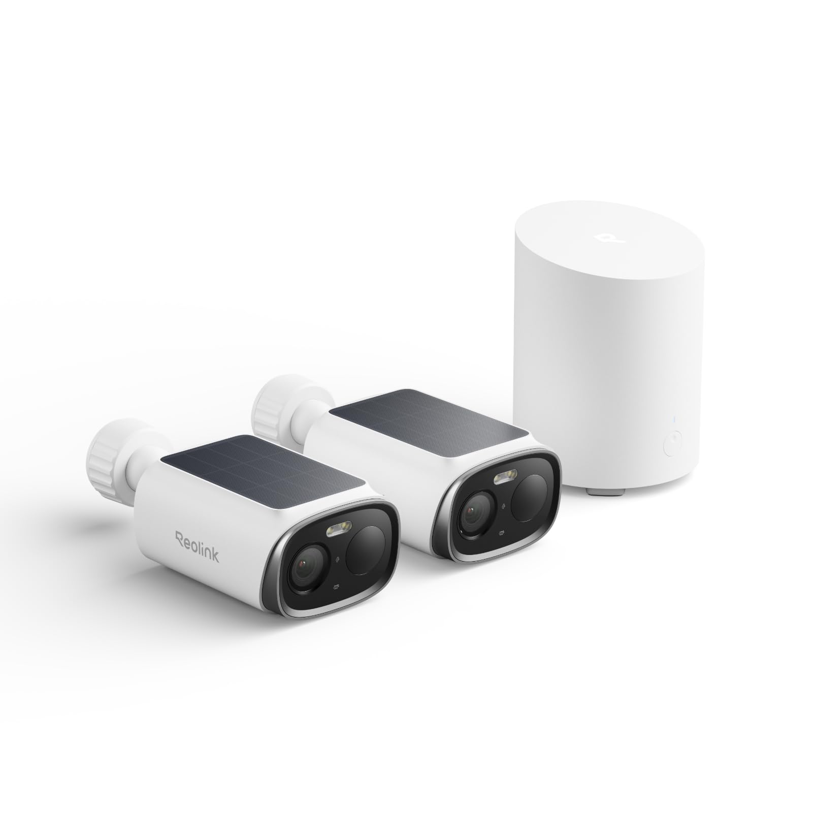 Reolink Kit Cámara Solar, 3K 5MP y Visión Nocturna a Color, hasta 1 TB de Memoria, Sin Suscripción, Alertas de Movimiento con IA, Impermeable para Exteriores, Home Hub Mini + 2 Cámaras Argus Solar
