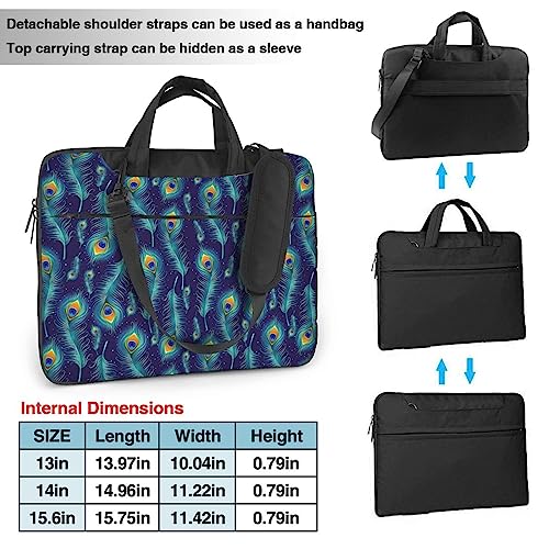 Sac ordinateur portable plumes de paon idéal pour le travail