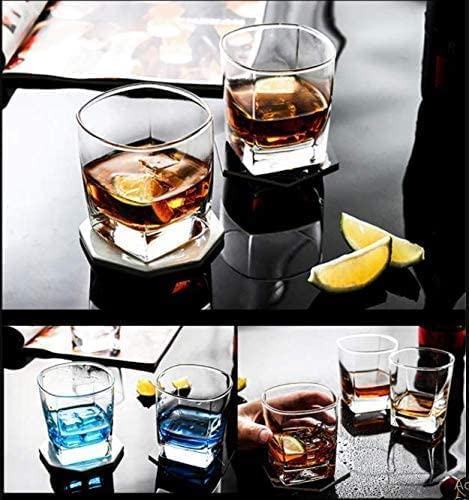 Shivaaro Crystal Clear Small Square Juice Water Glasses Welcome Drink with Beautiful Square Shape (150 ML) (Set of 6) 1