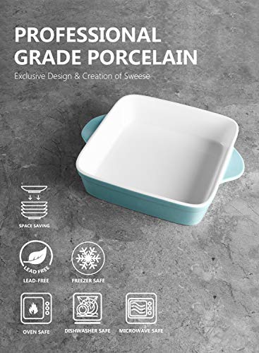 image for Sweese 514.102 Porcelain Baking Dish, 8 x 8 inch Baker, Square Brownie