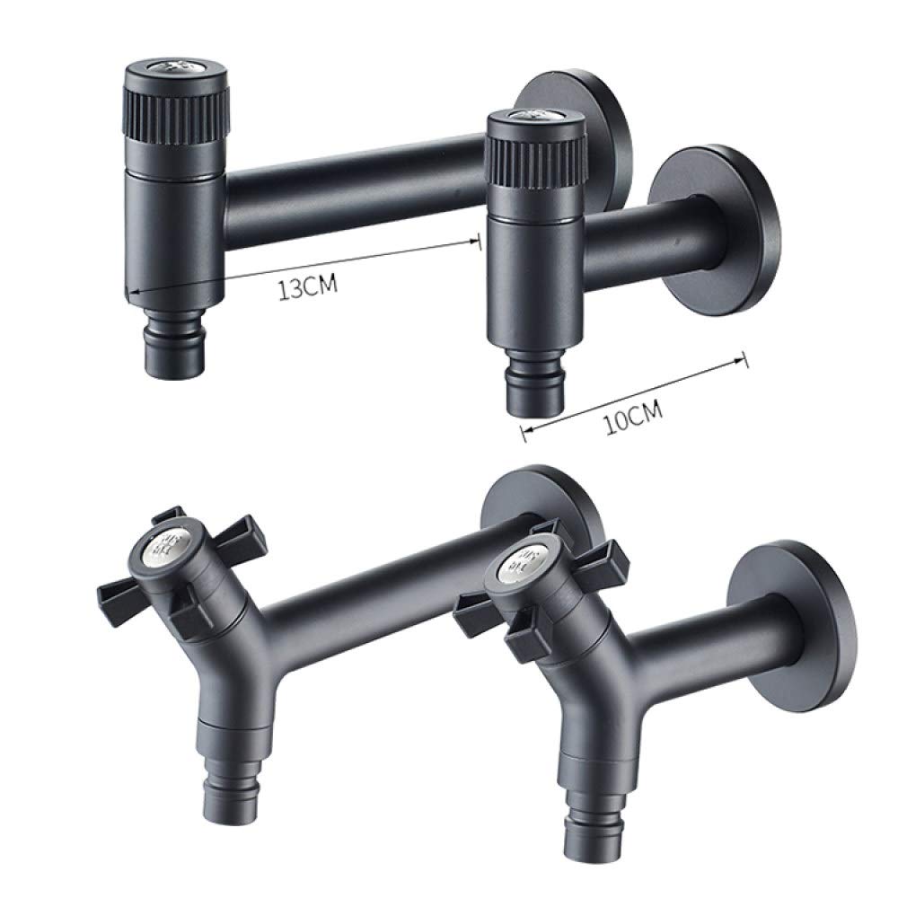 Rubinetti Neri In Acciaio Inossidabile Allunga Rubinetto Da Giardino Esterno Rubinetto Per Lavatrice Ad Angolo Per Bagno A Parete, 3961
