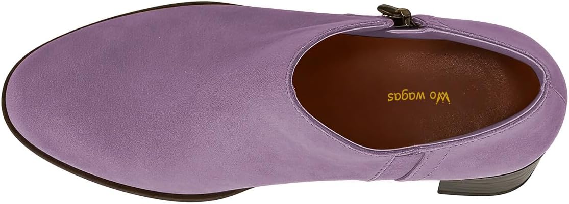 Women Chic Closed Toe Low Chunky Heel Ankle Boots Smooth Side Zipper Short Booties Fashion Working Dress Shoe Size 4-16 US