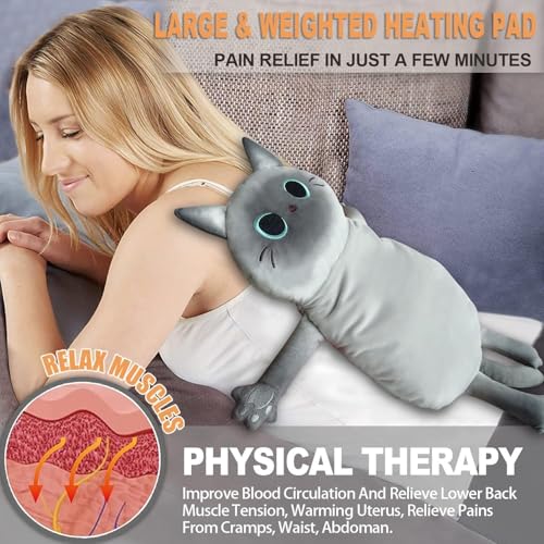 Image of 2PCS Large Microwave Heating Pads for Cramps Pain Relief, Moist Microwavable Period Menstrual Heat Packs, Cordless Warm Compress Gift for Mothers Day, Birthday, Thanksgiving, Christmas, 21*12 inch + 17*9 inch