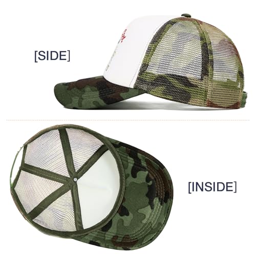 Image of Green Vintage Trucker Hats Men Women Funny Cute Cowboys Trucker Hats Country Caps Adjustable Snapback Retro & Trendy