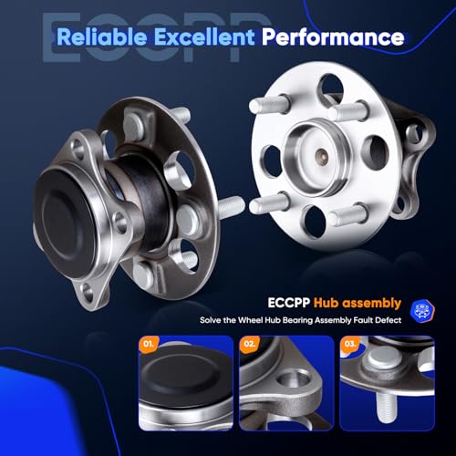 Image of ECCPP 2-Piece 512371 Wheel Hub Bearing for Toyota for Yaris 2006-2008 | 4 lugs Pre-Greased Sealed