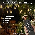 ST38 Outdoor 100FT String Lights with Remote, Waterproof Patio Lights with Dimmer and Timer, Outside Hanging Lights with 50+2 Shatterproof LED Edison Bulbs for Gazebo Backyard Deck Balcony 2200K