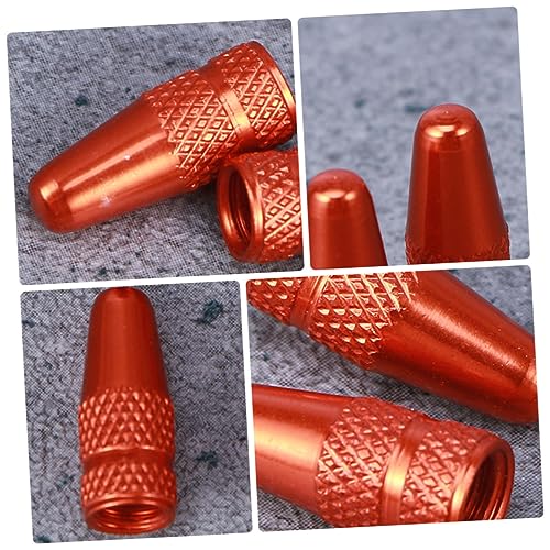 Tapas para válvulas de bicicleta LIOOBO, 12 piezas, color naranja brillante, de aleación de aluminio, fáciles de instalar, sellan contra fugas y suciedad, compatibles con bicicletas de carretera y montaña miniatura 4