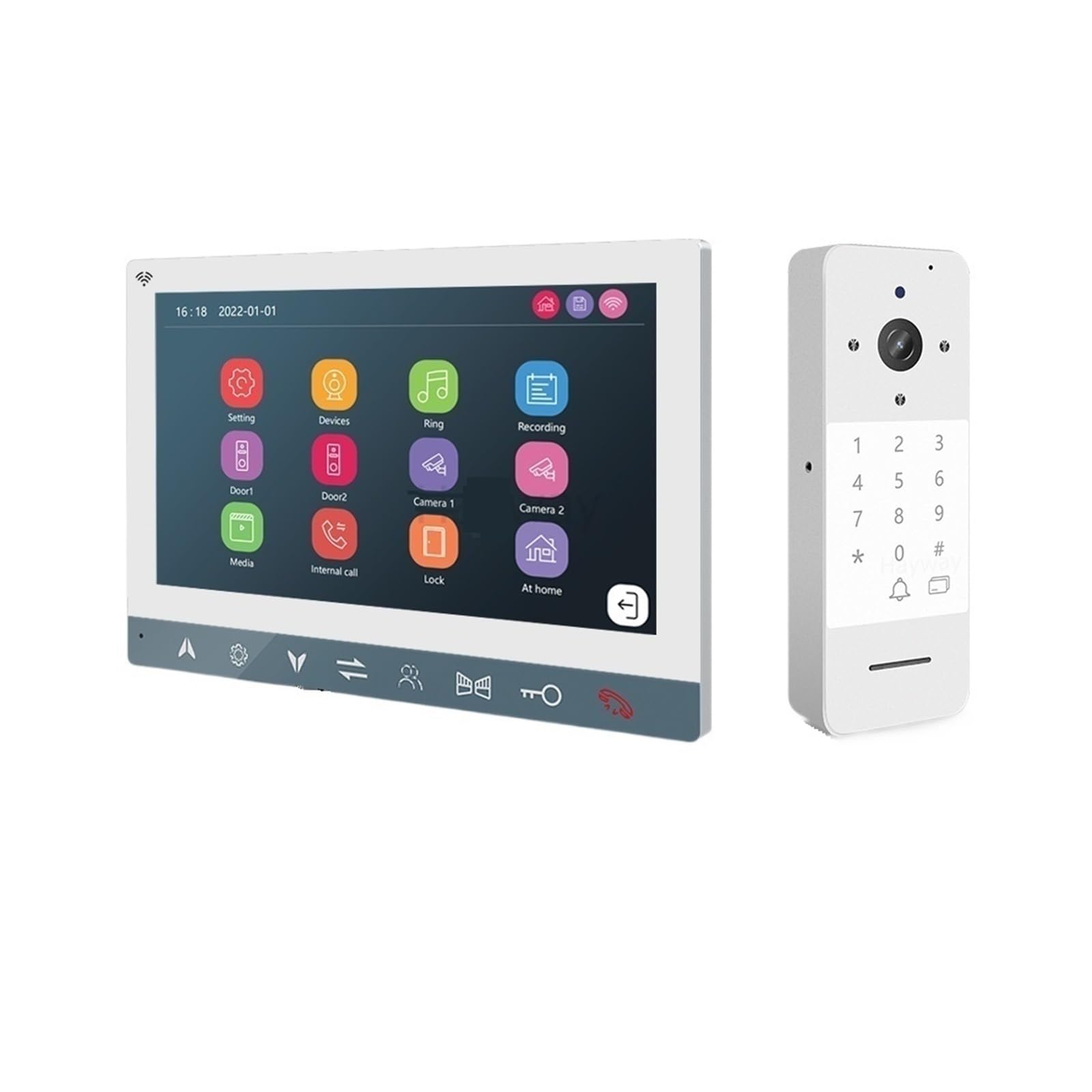 Di Videocitofono 1080P WiFi Wireless For Campanello Video Domestico Con Rilevamento Del Movimento Sblocco RFID Protezione Contro Tutte Intemperie(H-Z6-P221W-M710WA)