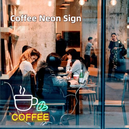 Image of Neon Sign, Business Sign for Bar Decor, Colorful Coffee Signs, Dimmable Design, 5V Charger