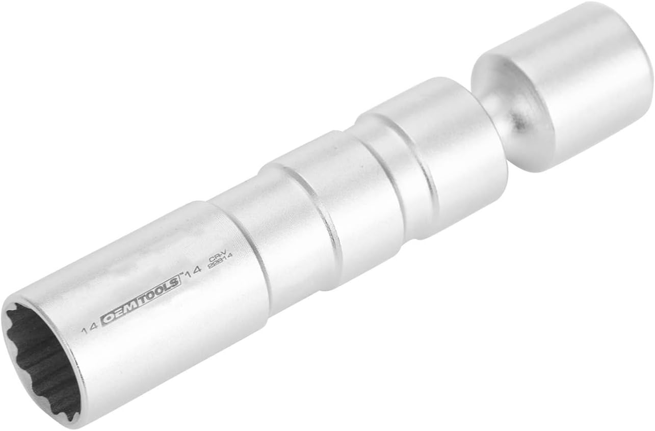 OEMTOOLS 22814 Spark Plug Socket 14 mm, 3/8 Inch Drive | Works on Any Car with 14 mm Spark Plugs, Including Nissan, BMW, Mini, & More | Flexible Head Makes It Easy to Extract & Install Any Spark Plug