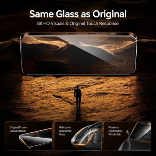 Image of KUZOOM Clear Tempered Glass Screen Protector for iPhone 15 & 16 - HD Transparency