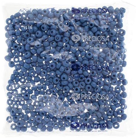 Preciosa Czech Seed Beads 32/0 (8mm) Opaque Medium Blue - 250g Bulk Bag Beads for Jewelry Making and Crafts