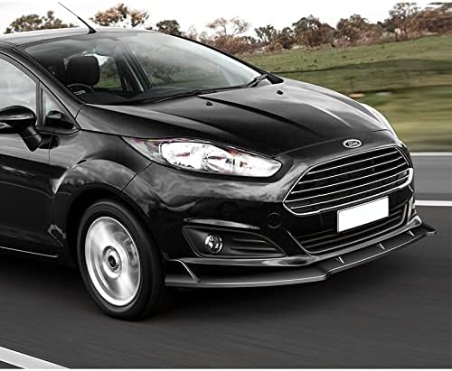 3PCS Front Bumper Lip Kit fit for compatible with 2014-2019 Ford Fiesta, STP-Style Splitter Trim Protection Spoiler, Air-Dam-Chin-Diffuser (Painted Black)