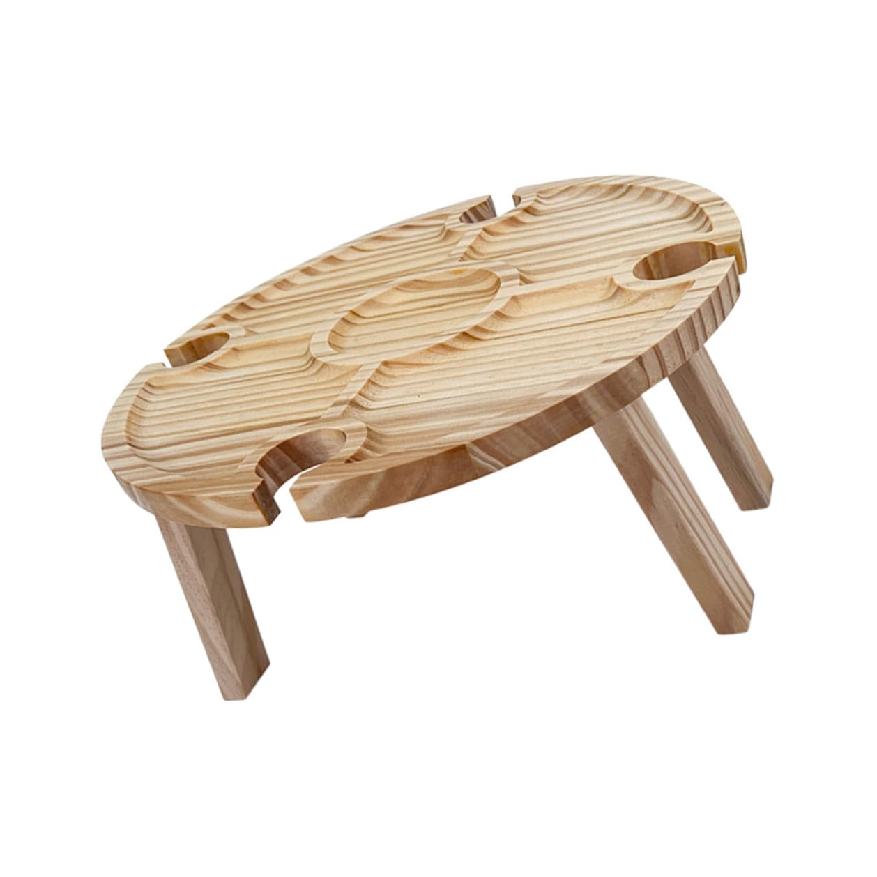 Table de pique-nique pliante en bois compacte avec porte-bouteilles intégrés Outanaya