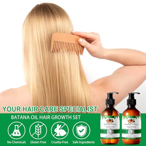 Batana Öl Haarwachstum Shampoo und Conditioner Set, Kräuter Shampoo und Conditioner für dünner werdendes Haar für Frauen & Männer Haarausfall, Haarverdichtung Produkt für Haarpflege