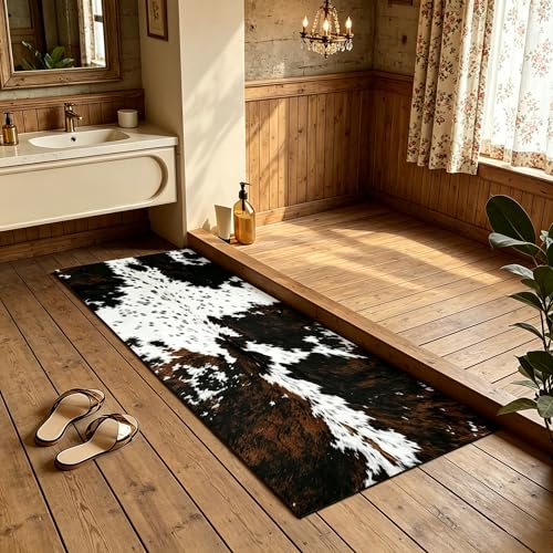 Tapis de bain effet cuir de vache de qualité supérieure MUGINYU