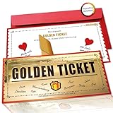 🎁 CHARMANTES GESCHENK – unser mit Goldfolie überzogenes GOLDEN TICKET ist das überraschende Geschenk für die Frau, den Mann, die Freundin, den Freund, für Teenager und Kinder, das in Erinnerung bleibt