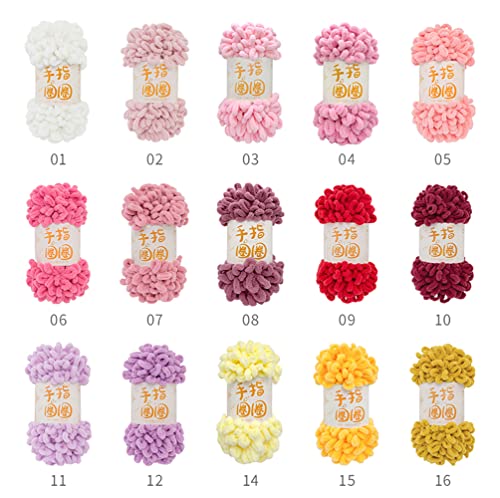 5 Skeins Finger Knitting Yarn 100% Polyester Off The Hook Soft Baby Blanket Fun Finger Loop It Yarn Total 500G (Gold Yellow) #TOP7