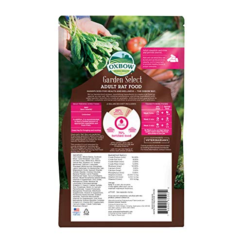 Oxbow Animal Health Garden Select Adult Rat Food, Garden-Inspired Recipe for Adult Rats, Non-GMO, Made in The USA, 2.5… - Image 4
