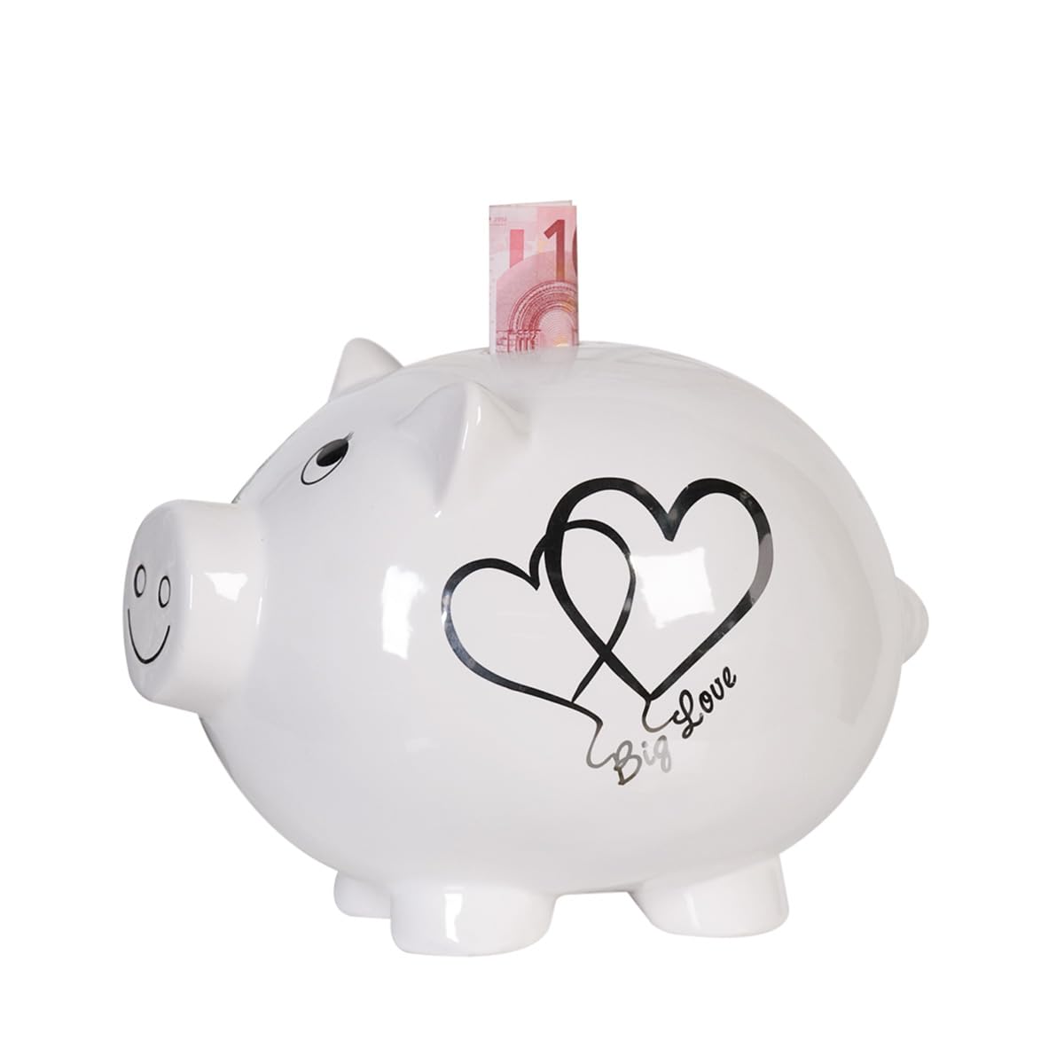 Casablanca Sparschwein Big Love - Keramik - mit Schloss und Schlüssel - abschließbar - Höhe 20 cm