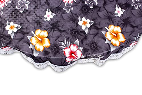 Image of The Furnishing Tree Round Shaped 4 Seater Table Cover WxL 60x60 inches with White Border lace