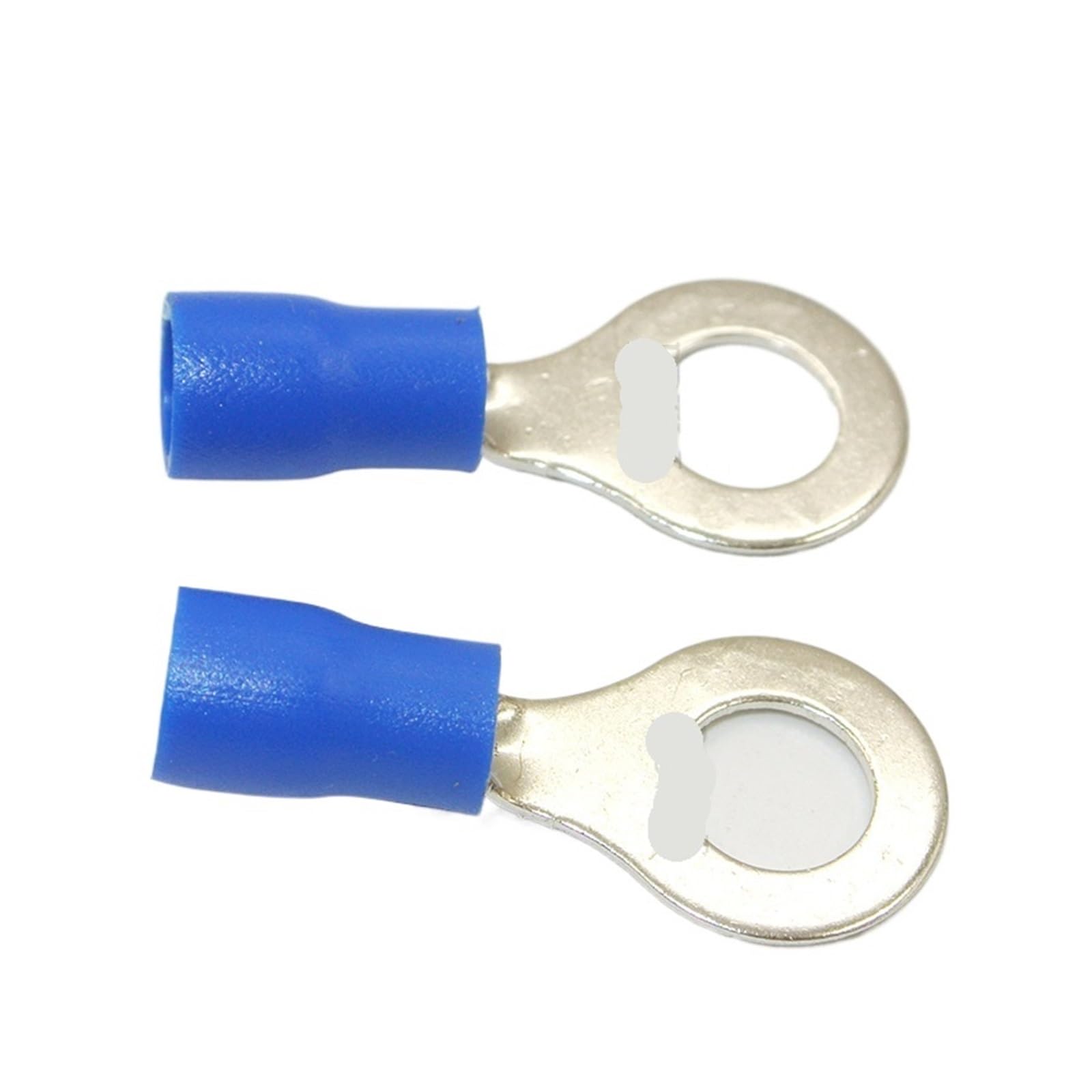 REIUAFWYGV 1000pcs RV2-10 3/8" 16-14AWG Ring Ground Insulated Wire Connector Electrical Crimp Terminal Blue Ring Insulated Connectors