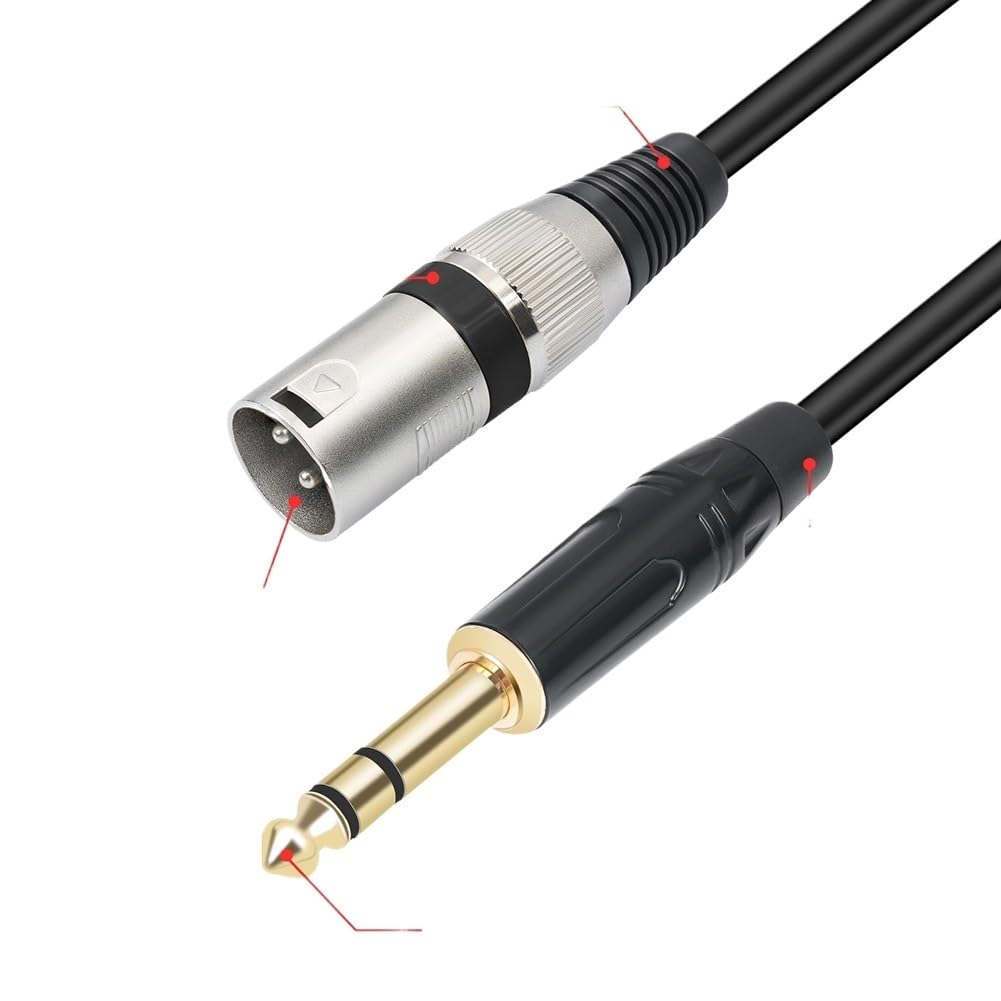 1, 2, 3, 5, 10 m, symmetrischer 635-mm-Stecker auf 3-poligen XLR-Stecker, 1/4-Zoll-Stecker auf XLR-Patchkabel für Mikrofon (300 cm)