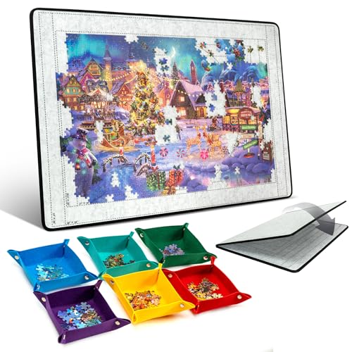 Planche de puzzle 1500 pièces avec 6 plateaux de tri en feutre pliable