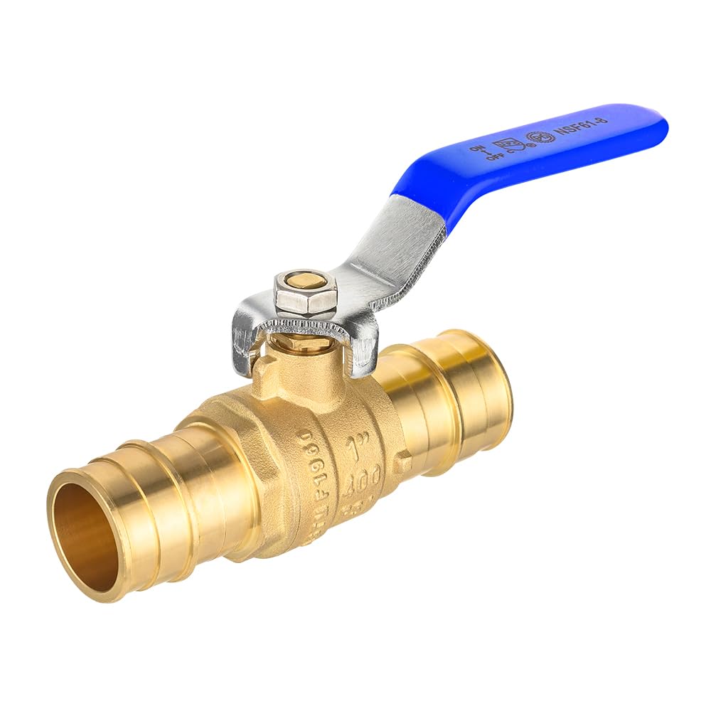 EFIELD Válvula de bola de puerto completo de latón de 1 pulgada para tubería Pex-A, conexión de expansión ASTM F1960 solamente, nivel azul, ANSI/NSF-61 (1)