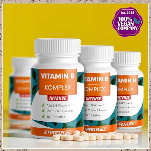 Vitamin B Komplex hochdosiert - 180 Tabletten - alle 8 B-Vitamine (B1, B2, B3, B5, B6, B7, B9, B12) + Co-Faktoren Cholin & Myo-Inositol - laborgeprüft mit Zertifikat - vegan - Vorrat für 6 Monate