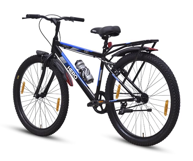 Image of Hero Next 2.0 IBC: Single-Speed Hardtail Steel Bike with V-Brakes, Rigid Suspension, and Unisex Design (Blue & Black, 24T)