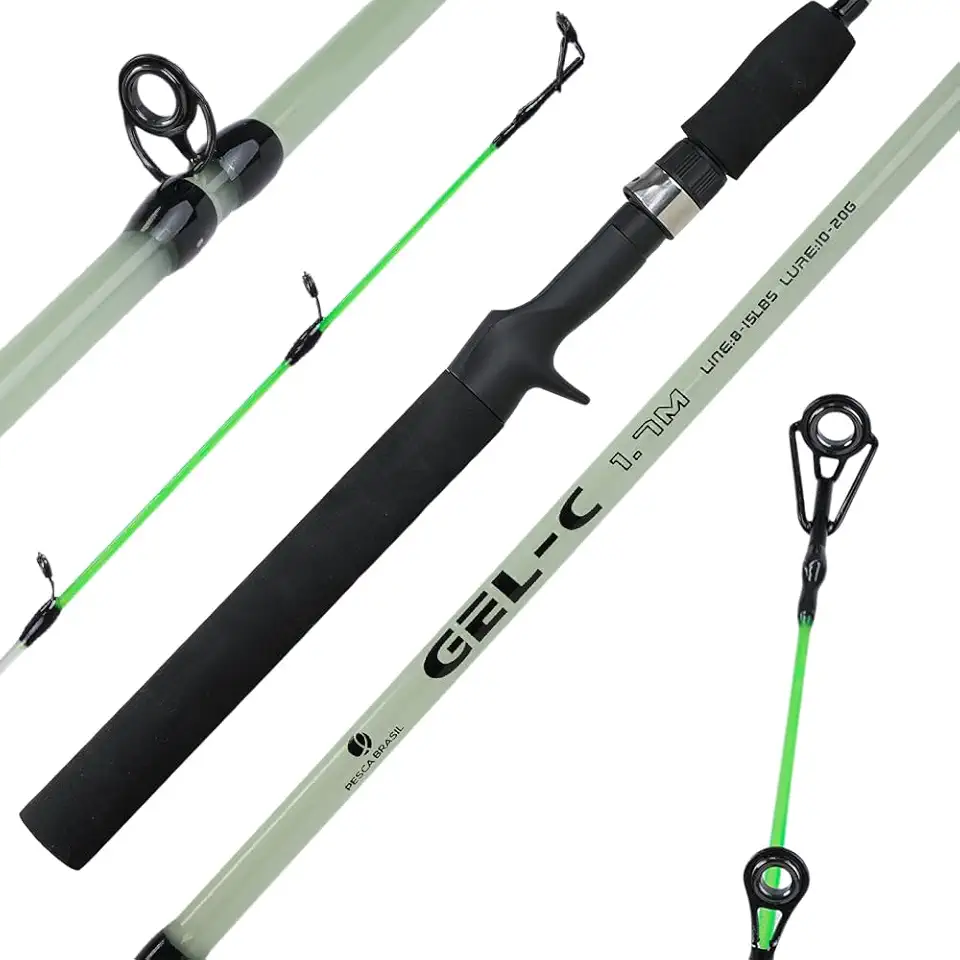 Pesca Brasil | Vara de Pesca 1,7m para Carretilha Inteiriça | Fibra de Vidro 8-15lbs | Maxforce Gel NG