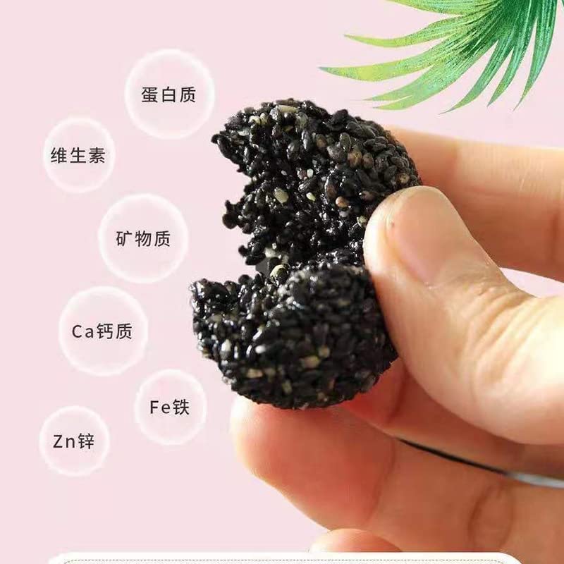Miniatura 4 de Bolas de sésamo negro, píldoras de sésamo negro hechas a mano con miel pura, píldora ufa, aperitivos nutritivos y saludables con frijoles negros,