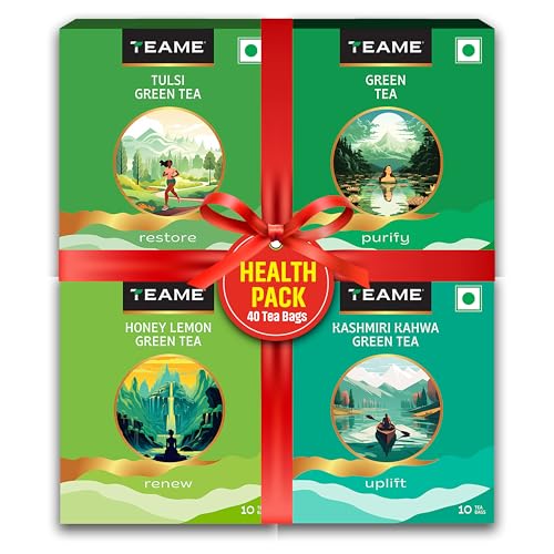 TE-A-ME Assorted Green Tea Bags, 40 Count | Green Tea Sampler wit...