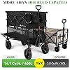 Hikenture Double Decker Wagon, 400L Extra Large Beach Wagon with Big Wheels for Sand, 500LBS Heavy Duty Collapsible Cart with Tailgate, Utility Carts Foldable for Beach, Sports