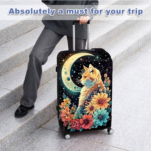 Luggage Cover, TSA Approved, Washable, Fits 29-30 Inch Luggage, Cat Moon4